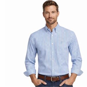 Men's Blue Stripe Button-Down Shirt